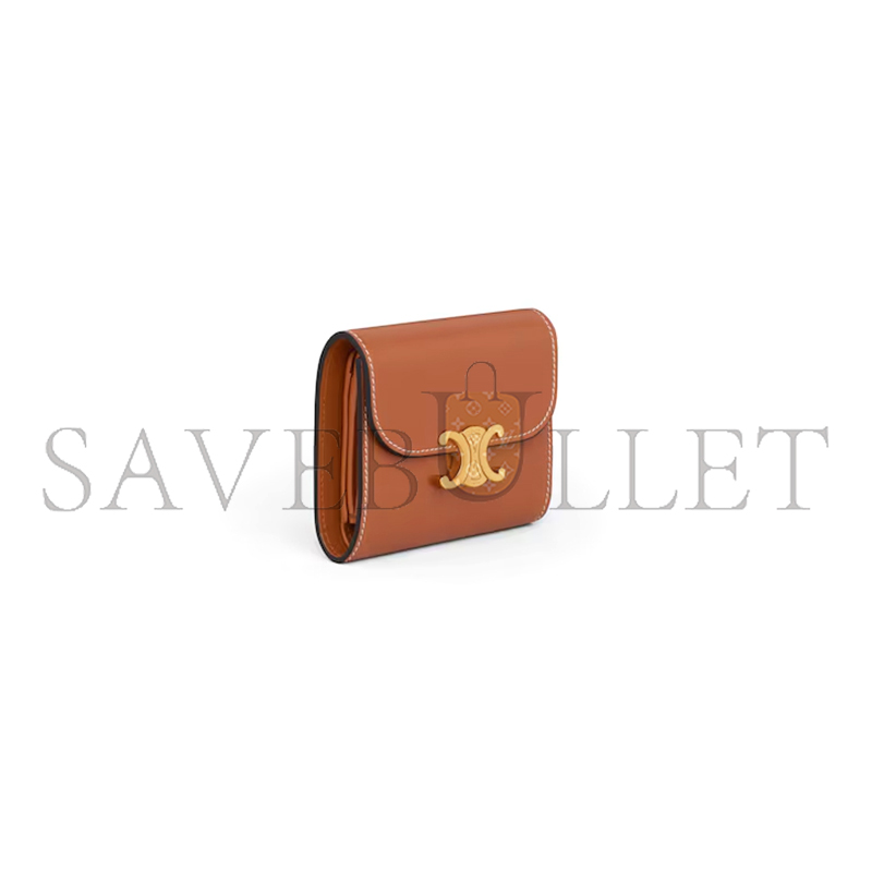 CELINE SMALL FLAP WALLET TRIOMPHE IN SHINY SMOOTH LAMBSKIN 10D783BZG.04LU (10.5*8.5*4cm)